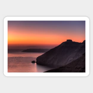 The famous skaros at sunset in Santorini, Greece Sticker